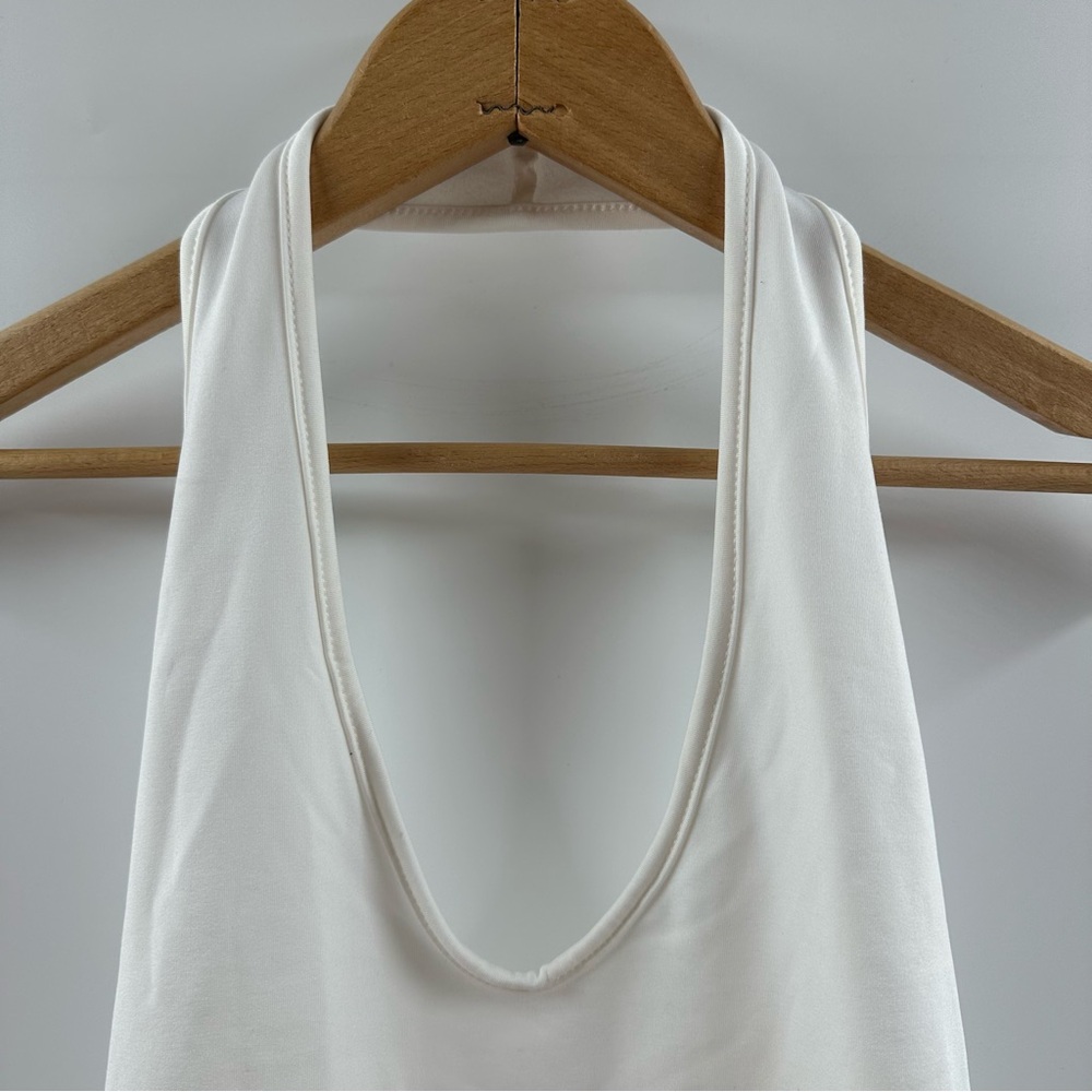 White Halter Neck Bodysuit – Size Medium, Sleek Finish - Picture 3 of 6